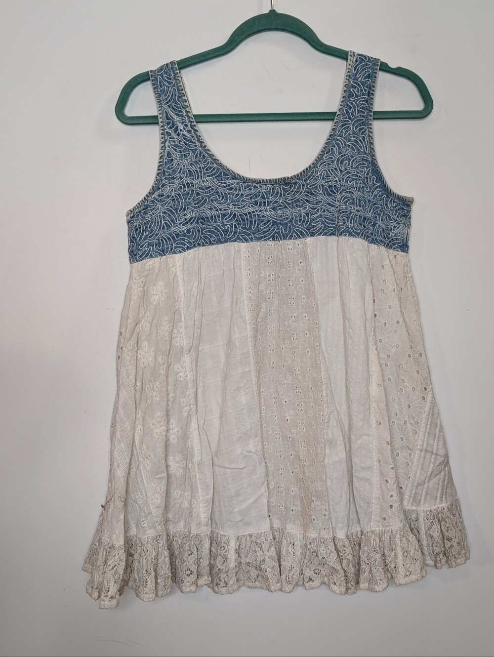 Young Threads Boho Lace Patchwork Tunic Tank Top - Picture 6 of 6